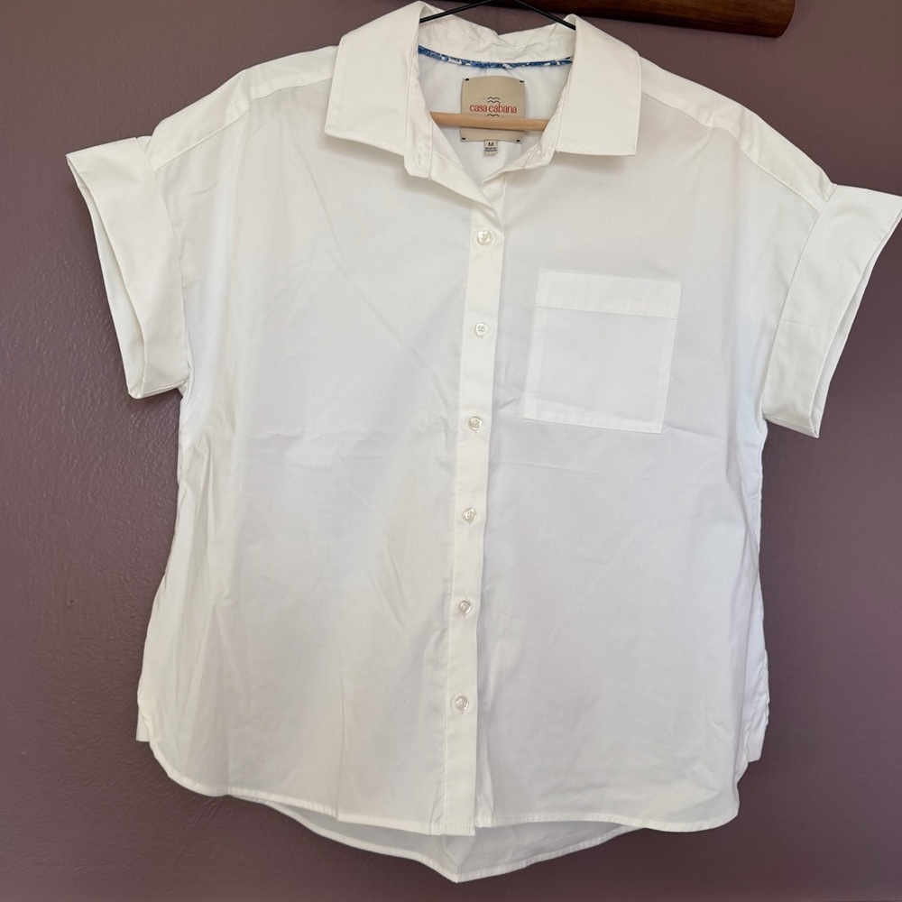 White Short Sleeve Blouse